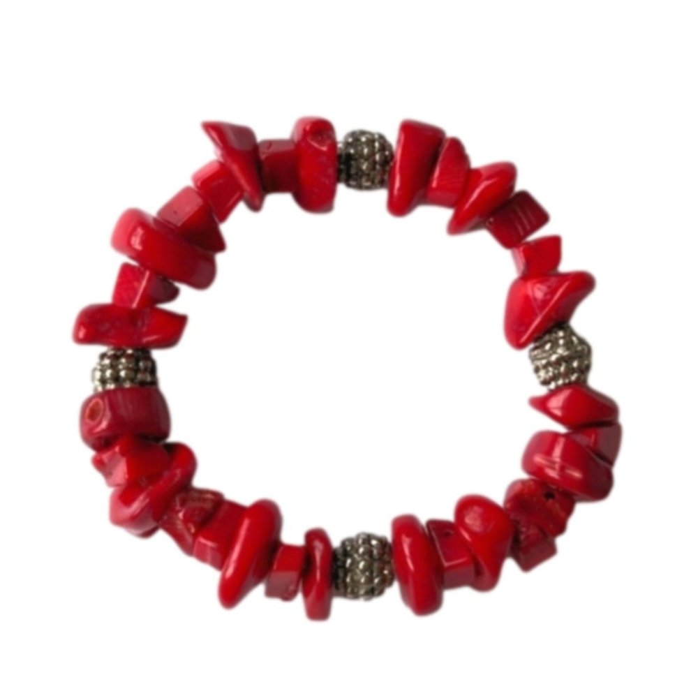 Natural red corals vintage bracelet